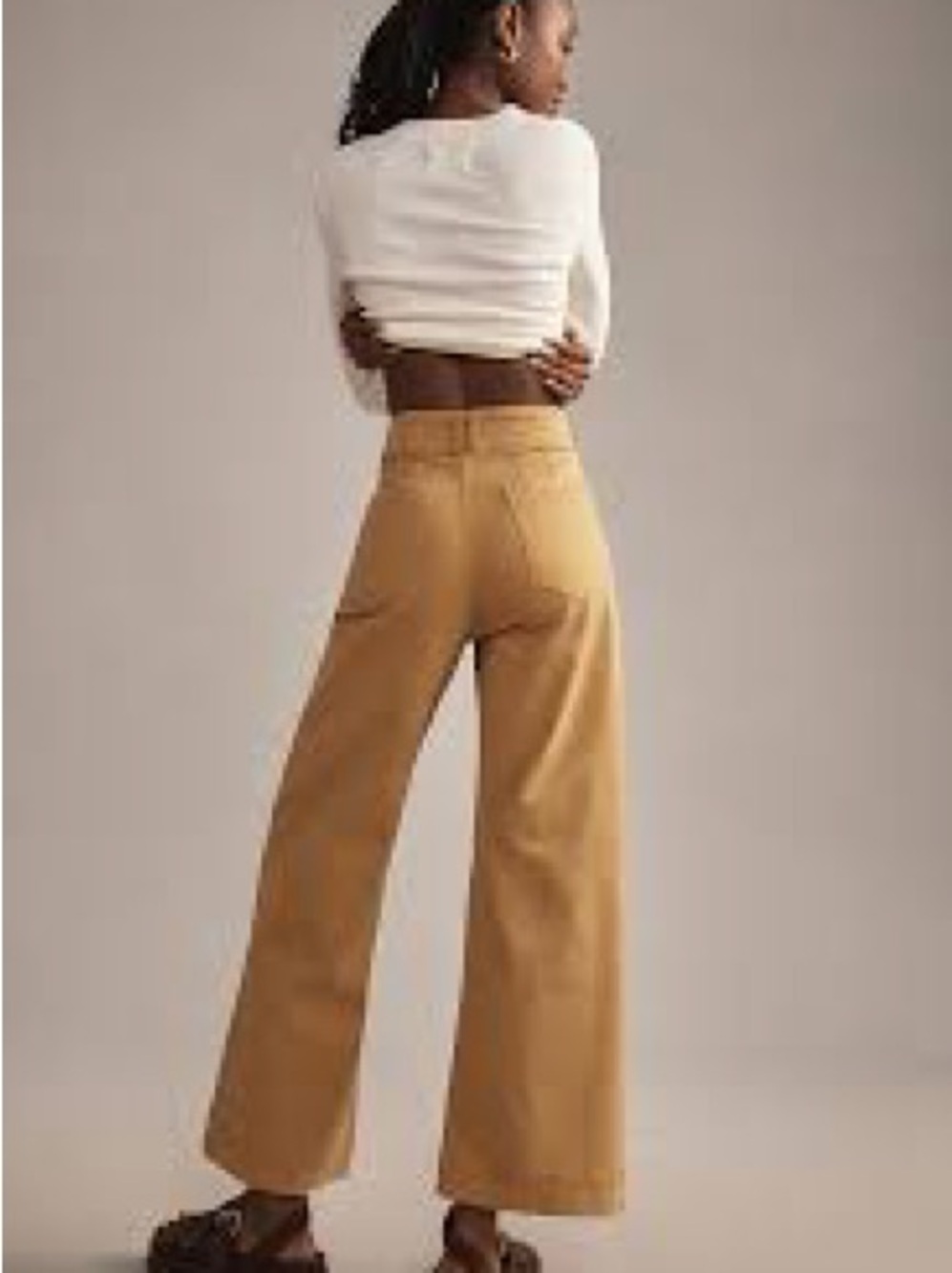 Pilcro Wide-Leg High-Rise Jeans in Camel Tan Size 27P